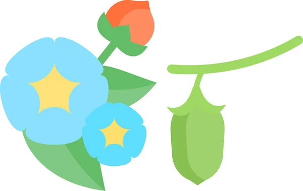 Frijoles Flores Planta Icono Estilo Plano — Vector de stock