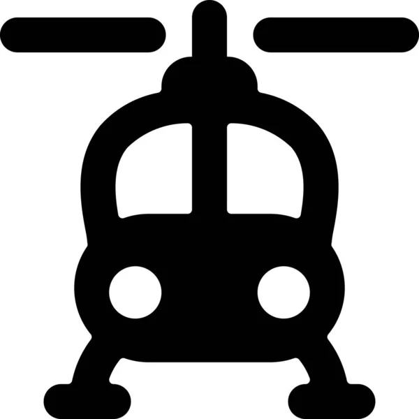 固体状の航空機チョッパー輸送アイコン — ストックベクタ