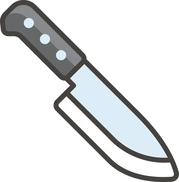 1F52A Icono Cuchillo Cocina Estilo Contorno Lleno — Vector de stock