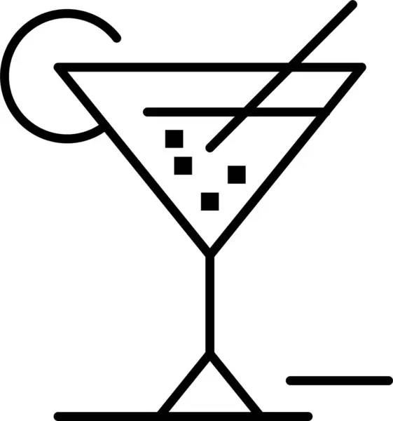 Пити Значок Скляних Окулярів Контурному Стилі — стоковий вектор