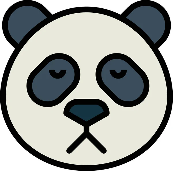Panda Oso Animal Icono Estilo Contorno Lleno — Vector de stock