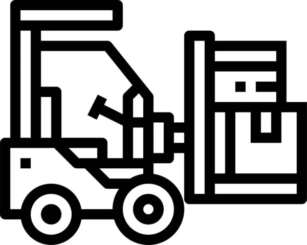 Forklift Industrial Transport Icon Outline Style — Stock Vector