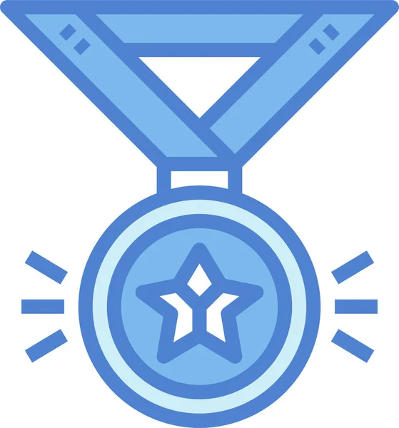 Нагорода Чемпіон Медаль Значок Заповненому Стилі — стоковий вектор