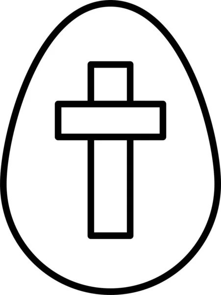 Великодній Яєчний Святковий Значок Контурному Стилі — стоковий вектор