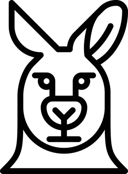 Kangourou Animal Mammifère Icône Dans Style Contour — Image vectorielle