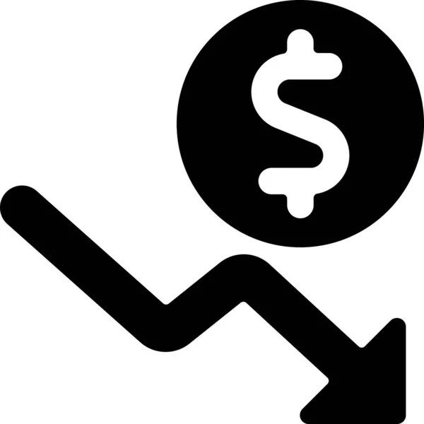 Währungsverfall Dollar Symbol Solidem Stil — Stockvektor