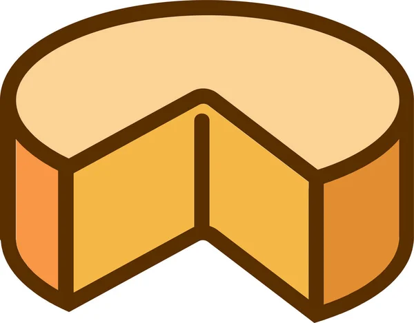 Cheddar Käse Lebensmittel Ikone Stil Gefüllter Umrisse — Stockvektor