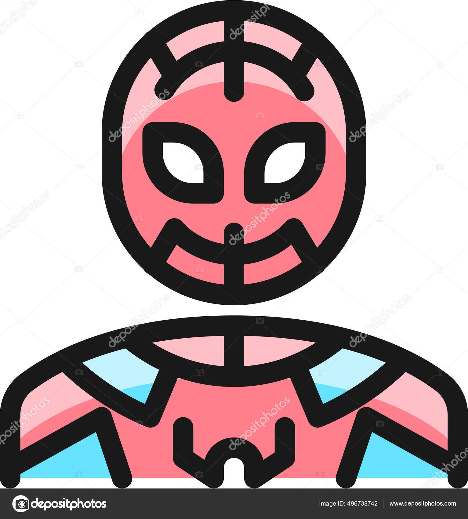 Famoso Personaje Spiderman Icono Estilo Contorno Lleno Vector de stock  #496738742 de ©iconfinder, image size:1533x1700