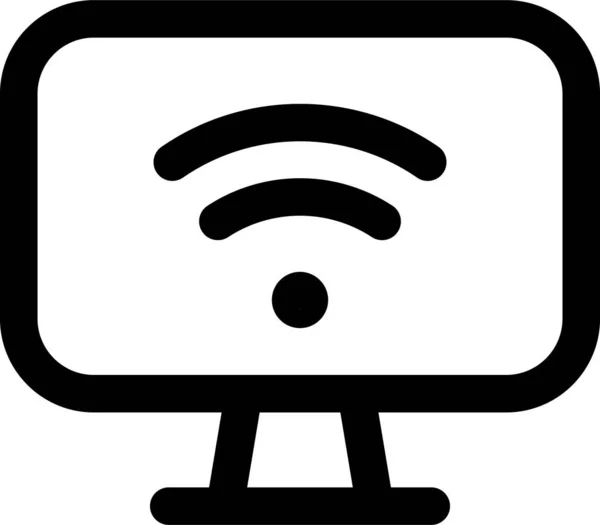 Wifi Monitor Bildschirm Symbol Umrissstil — Stockvektor