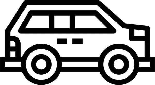 Icône Transport Automobile Voiture Dans Style Contour — Image vectorielle