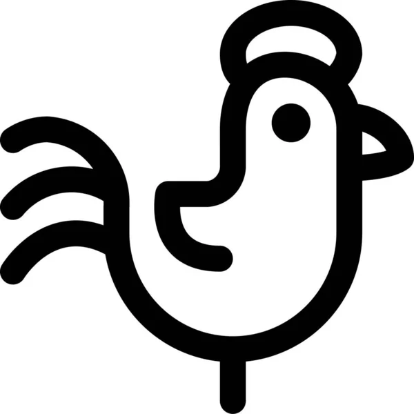 Chicken Body Farm Icon Outline Style — Stock Vector