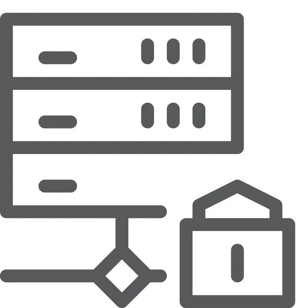 Encrypt Lock Network Icon Outline Style — Stock Vector