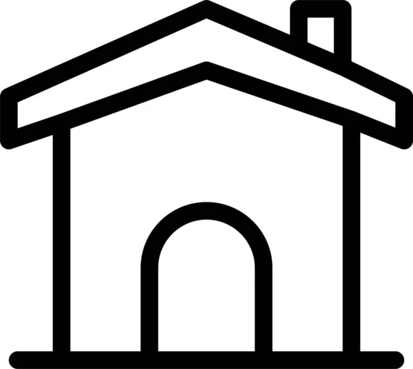 Edificio Construcción Icono Casa Estilo Del Esquema — Vector de stock