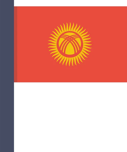 Land Vlag Kyrgyzstan Pictogram Platte Stijl — Stockvector