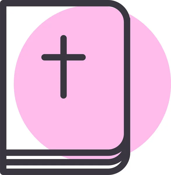 Livre Bible Icône Chrétienne Dans Style Contour — Image vectorielle