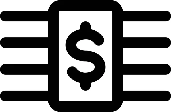 Ikona Stosu Banknotów Księgowych Zarysie — Wektor stockowy