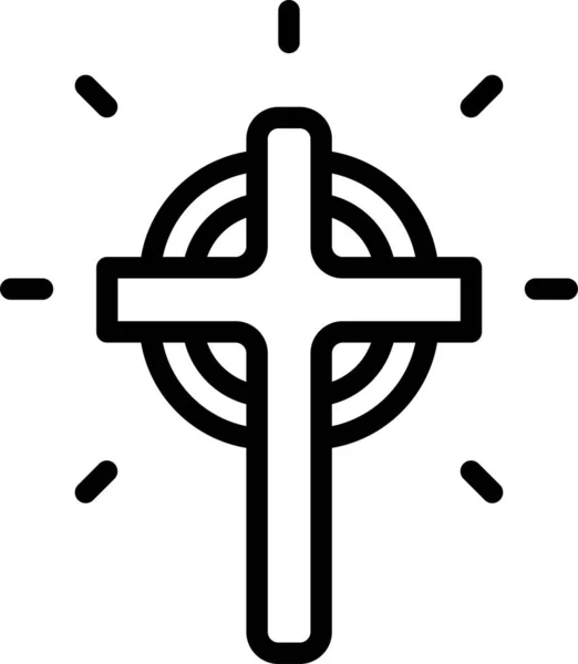 Iglesia Cristiana Cruz Icono — Vector de stock
