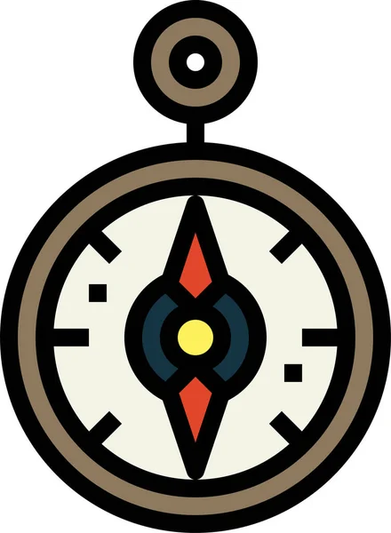 Kompass Richtung Standort Symbol Ausgefülltem Outline Stil — Stockvektor