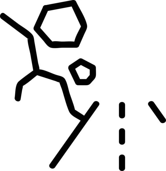 Konturengefahr Erdrutschsymbol Der Kategorie Natur Outdoor Abenteuer — Stockvektor
