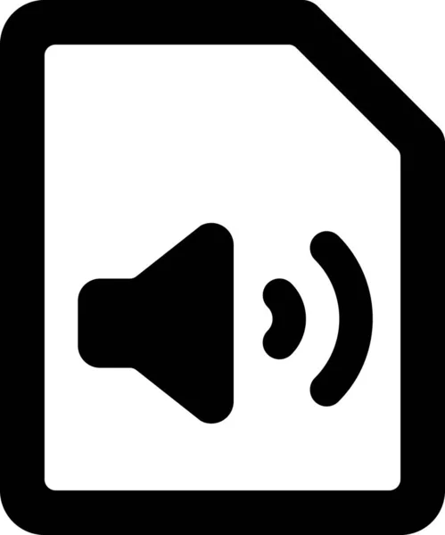 Audio Datei Volume Symbol Solidem Stil — Stockvektor