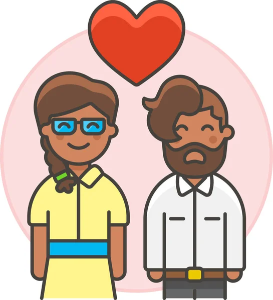 Heart Happy Boyfriend Icon Love Romance Category — Stock Vector