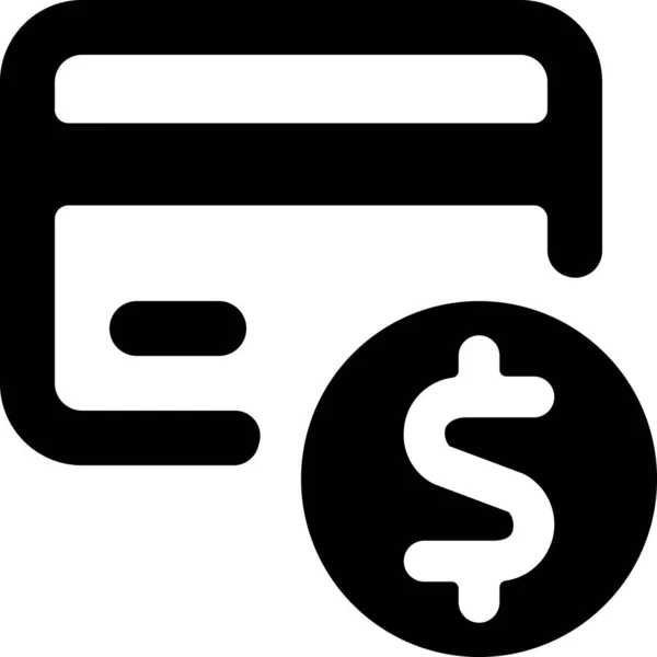 Tarjeta Crédito Icono Dólar Estilo Sólido — Vector de stock