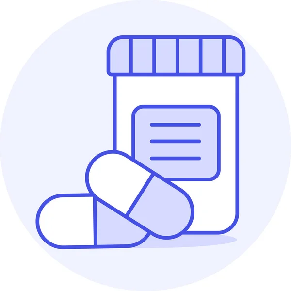 Ikona Leku Tabletkach Zdrowia Stylu Wypełnionym — Wektor stockowy