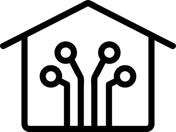Gebäude Kontur Home Symbol Umriss Stil — Stockvektor