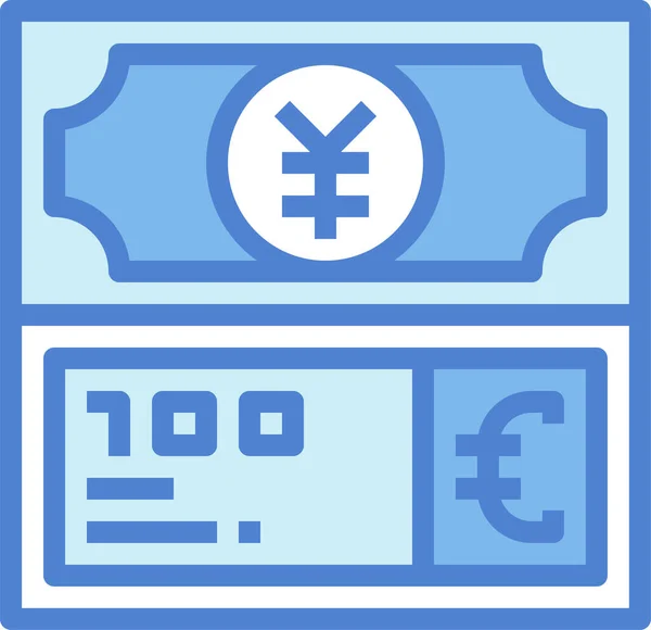 Εικονίδιο Νομίσματος Μετρητών Στυλ Πλήρους Περιγράμματος — Διανυσματικό Αρχείο