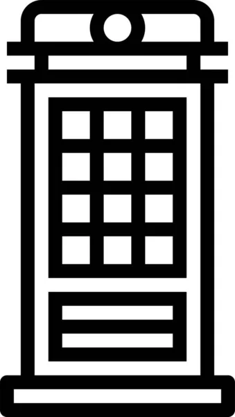 Ikona Komunikacji Telefonicznej Kabiny Stylu Zarysu — Wektor stockowy