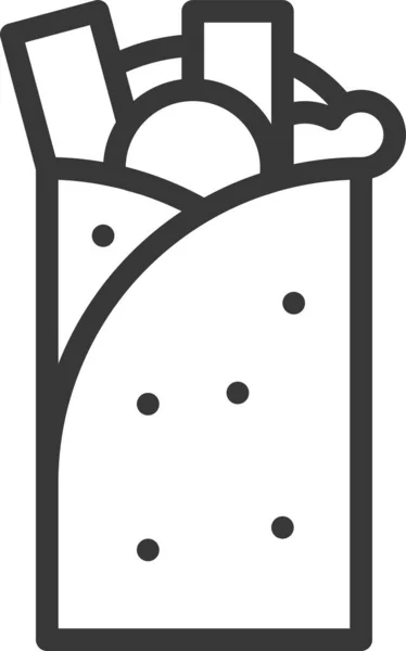 Икона Быстрого Питания Буррито Стиле Набросков — стоковый вектор