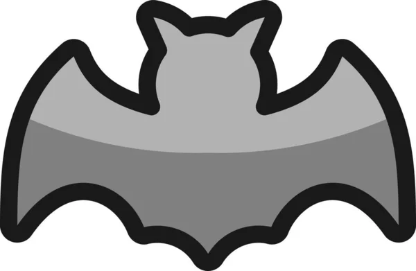 Halloween Bat Filled Outline Icono Estilo Contorno Lleno — Vector de stock