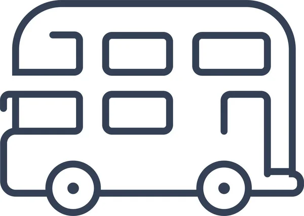 Bus Car People Icône Dans Style Contour Rempli — Image vectorielle