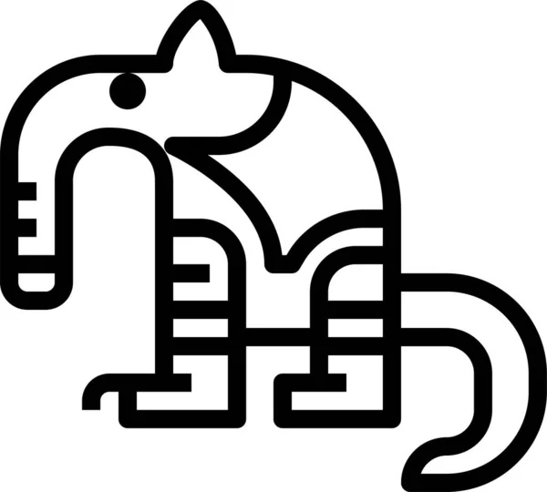 Ikona Mrówkojada Kategorii Zwierząt — Wektor stockowy