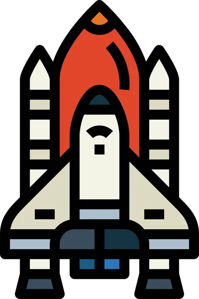 Orbitador Cohete Icono Lanzadera — Vector de stock