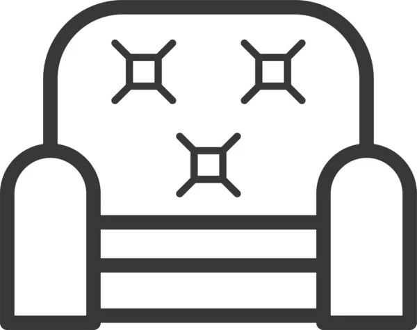 Καρέκλα Αναπαυτικός Καναπές Εικονίδιο Περίγραμμα Στυλ — Διανυσματικό Αρχείο