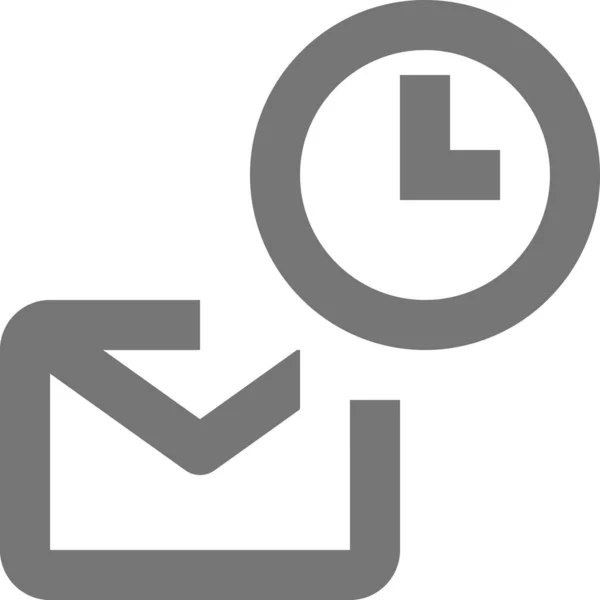 Email Ρολόι Εικονίδιο Φακέλου Στυλ Περίγραμμα — Διανυσματικό Αρχείο