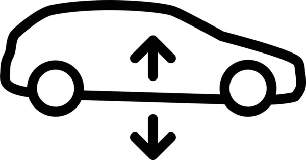 Εικονίδιο Αυτοκινήτου Ελέγχου Ύψους Στυλ Περίγραμμα — Διανυσματικό Αρχείο