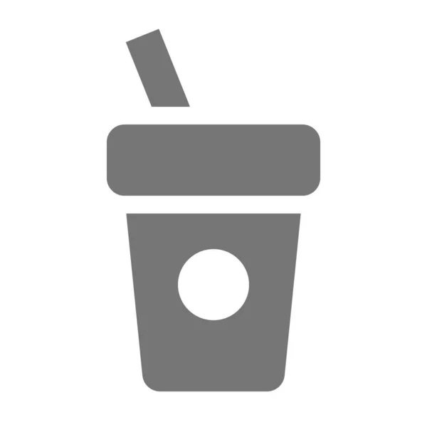 Taza Café Icono Bebida Estilo Sólido — Vector de stock