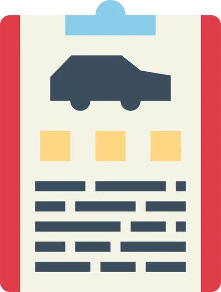 Documento Coche Icono Archivo Estilo Plano — Vector de stock