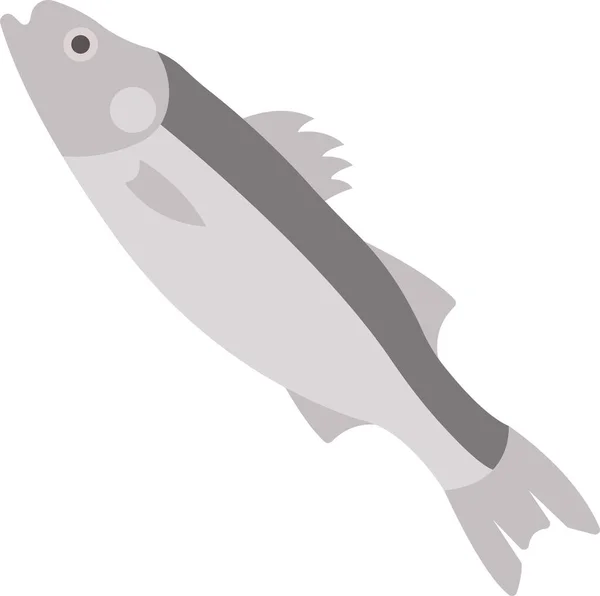 フラットスタイルの動物性食品海洋アイコン — ストックベクタ