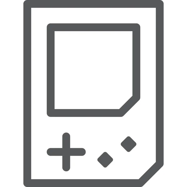 Gameboy Konsol Aygıt Simgesi Ana Hat Biçiminde — Stok Vektör