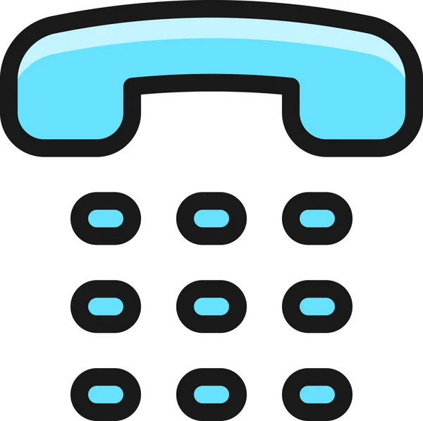Discagem Telefone Ícone Contorno Preenchido Estilo Esboço Preenchido — Vetor de Stock
