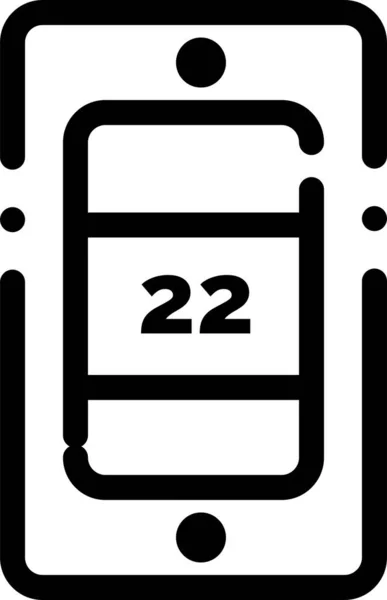 Mobiel Zonnetemperatuurpictogram Contourstijl — Stockvector