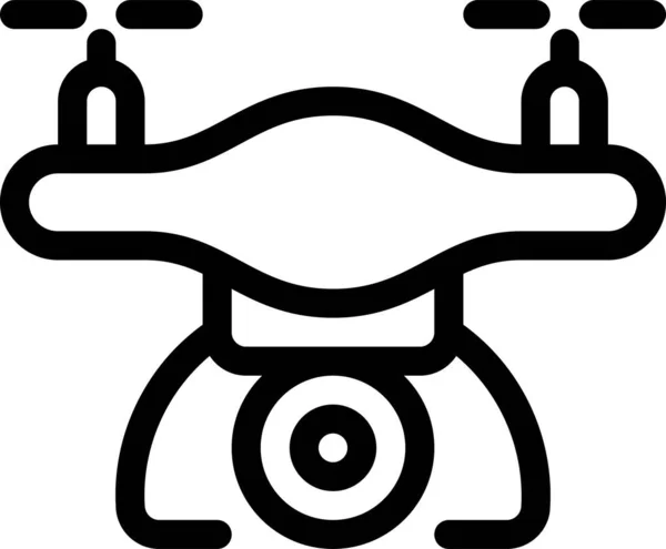 Icono Drones Drones Cámara Estilo Esquema — Vector de stock