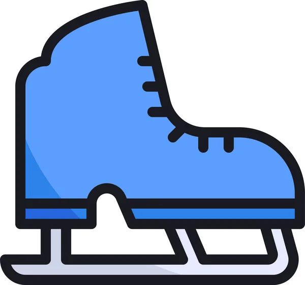 Cold Ice Shoe Icon Filled Outline Style — Stock Vector