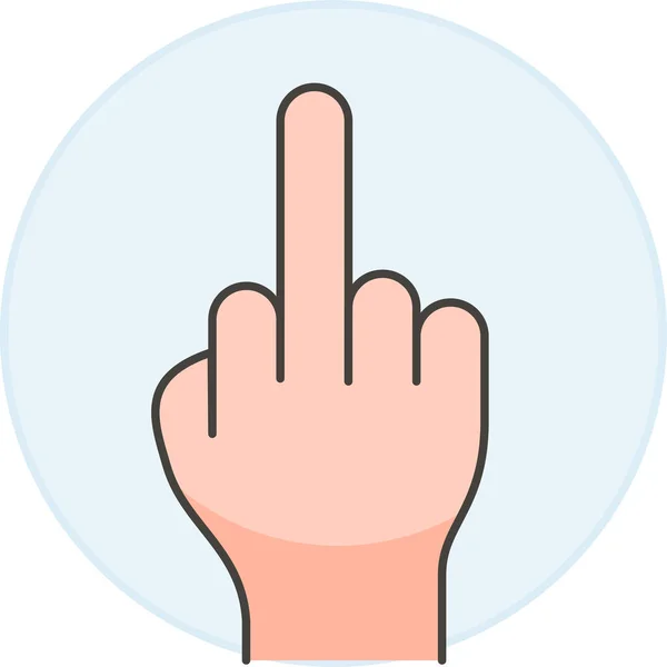 Back Finger Fuck Icon Badge Style — стоковый вектор