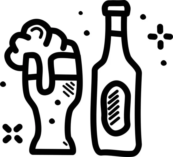 Bottiglia Birra Alcolica Icona Nella Cultura Comunità Categoria — Vettoriale Stock