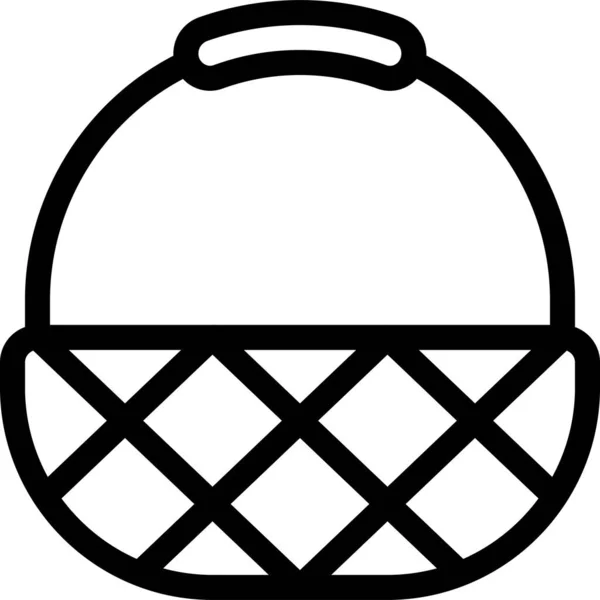 Basket Cook Cooking Icon Outline Style — Stock Vector