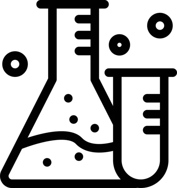 Frasco Icono Ciencia Laboratorio Estilo Esquema — Vector de stock